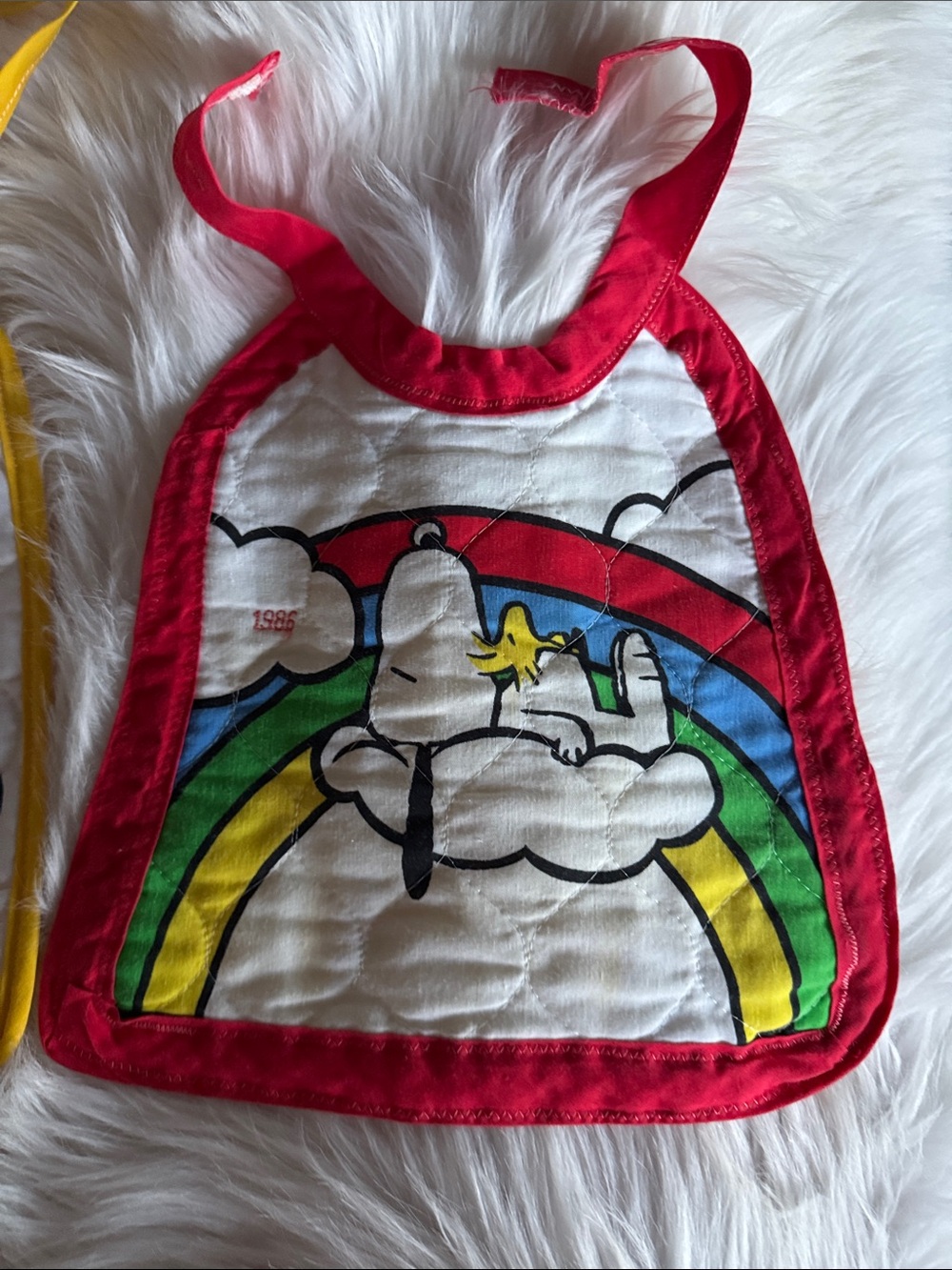 PEANUTS VINTAGE BIBS SET OF 2 Snoopy & Lucy